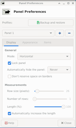 Figure 21 Shortcut menu on the taskbar