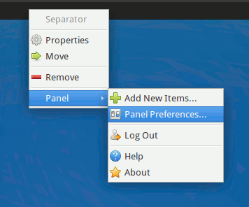 xfce-select-panel-preferences