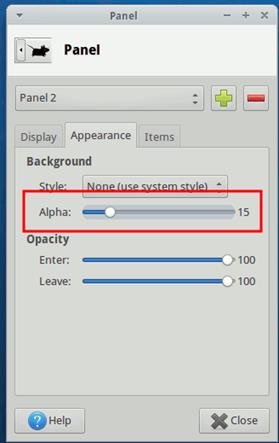 xfce-new-panel-alpha-configuration