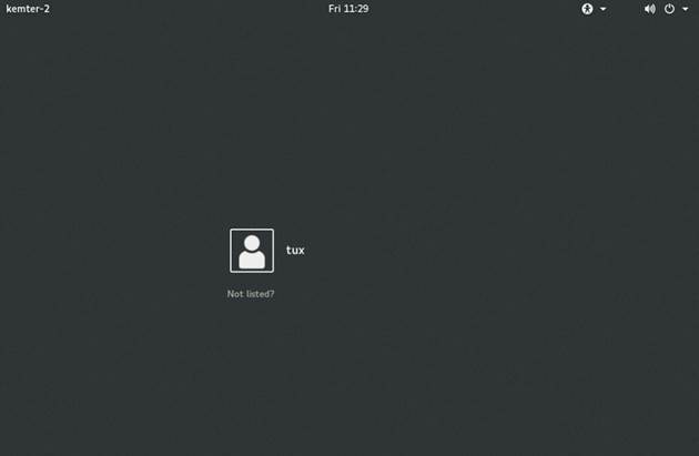 Default GNOME Login Screen