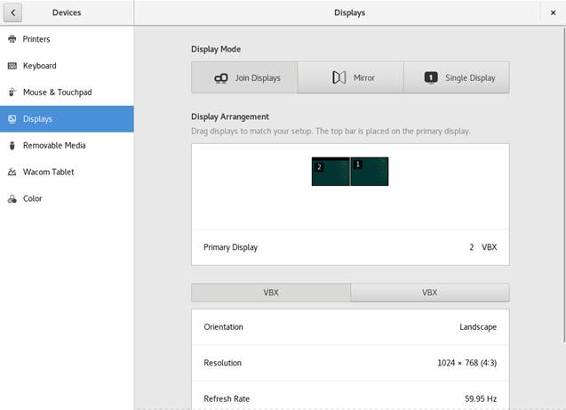 Single Monitor Settings Dialog