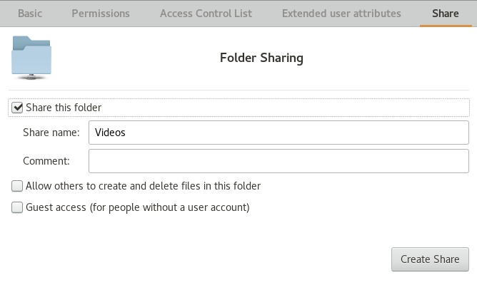 Folder sharing