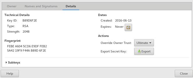Editing GPG keys