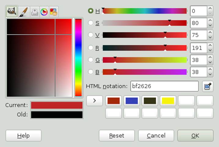 The Basic Color Selector Dialog The Basic Color Selector Dialog