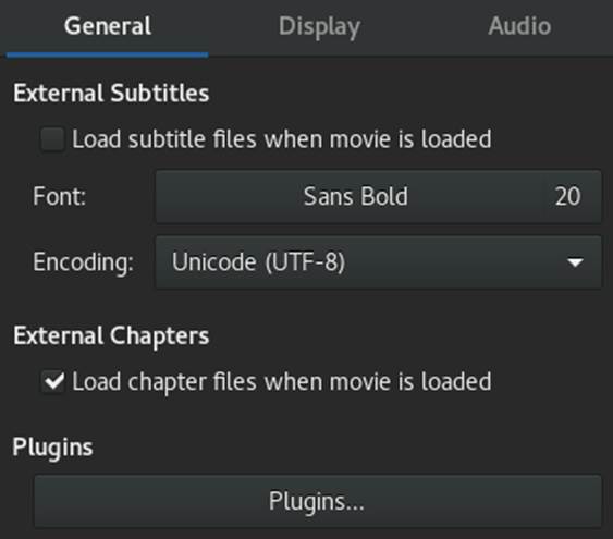 GNOME Videos General Preferences